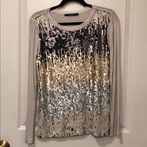 NADINE Sequin Shirt in ombré